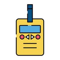 Sugar test machine icon, flat design of glucometer vector