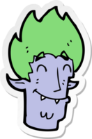 sticker of a cartoon happy vampire head png