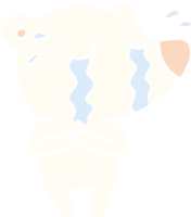 desenho de estilo de cor plana urso polar chorando png