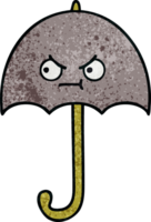 retro Grunge Textur Karikatur von ein Regenschirm png