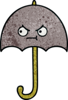 retro grunge texture cartoon of a umbrella png