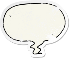 distressed sticker of a cartoon speech bubble png