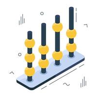 A frame of counting beads, icon of abacus vector