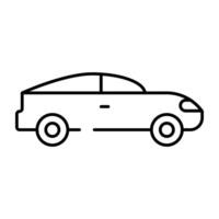 A private transport icon, linear design of sports car vector