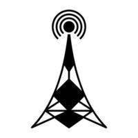 un único diseño icono de señal antena vector