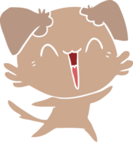 happy little dog flat color style cartoon png