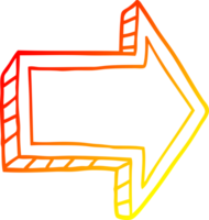 warm gradient line drawing of a cartoon directing arrow png