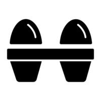 An editable design icon of egg tray vector