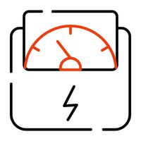 A speed indicator icon, linear design of speedometer vector