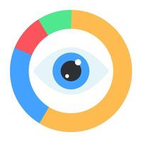 Eye inside graph, icon of data visualization vector