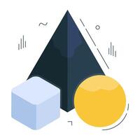 Math shapes, geometric shapes concept icon vector