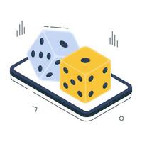 An isometric design, icon of ludo dices vector