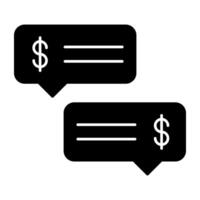 Speech bubbles with dollar depicting concept of financial chat vector