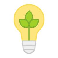 Light bulb with leaves showing concept of eco idea vector