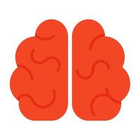 un icono diseño de cerebro en plano estilo, humano principal Organo vector