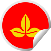 circulaire pellen sticker tekenfilm van een herfst blad png