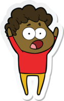 sticker of a cartoon man gasping in surprise png