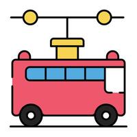 A creative design icon of trolley bus vector