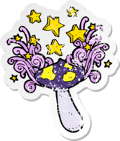 retro distressed sticker of a cartoon toadstool png