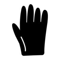 un mano vestir accesorio icono, sólido diseño de guantes vector