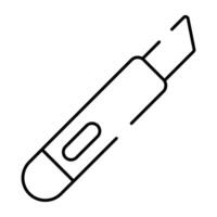 Utility knife icon in linear design vector