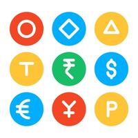 Foreign currencies icon in editable design vector