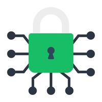 Nodes with lock, icon of digital lock vector