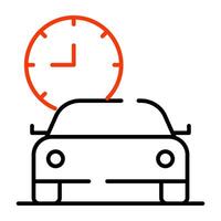 A outline design icon of drive time vector