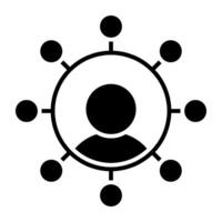 A modern design icon of user network vector