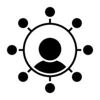 A modern design icon of user network vector