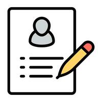 Modern design icon of cv writing vector