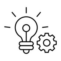 Gear with light bulb, icon of idea generation vector