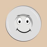 Plate cartoon character, with different expressions, happy mood, sad, angry, facial expressions, with different emotions vector