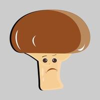 Mushroom cartoon character in various gestures, Set illustration mushroom mascot with various different expressions of cute emotion in comic style for graphic designer, vector illustration