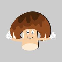 Mushroom cartoon character in various gestures, Set illustration mushroom mascot with various different expressions of cute emotion in comic style for graphic designer, vector illustration