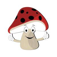 Mushroom character design different expression in vintage style, Kawaii mushroom cartoon mascot character vector illustration. Eps 10