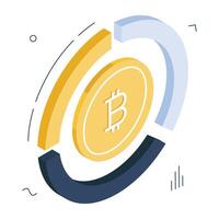 Perfect design icon of bitcoin chart vector