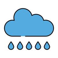 nube con gotas de lluvia, icono de lluvia vector