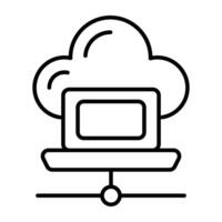 A unique design icon of cloud hosting vector