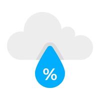 Water droplet with cloud, icon of cloud humidity vector