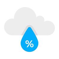 agua gotita con nube, icono de nube humedad vector