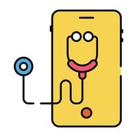 Mobile checkup icon in flat design vector