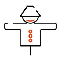 Scarecrow icon, editable vector design