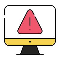 Editable design icon of computer error vector