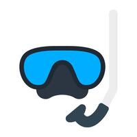 Oxygen pipe with goggles, icon of snorkeling mask vector