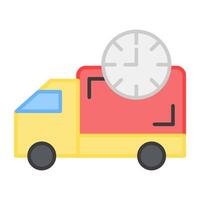 Flat design icon of delivery van, fast shipping vector