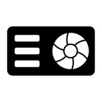 Editable design icon of graphic card vector