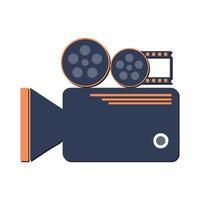 Camera tripod icon and Movie camera on a tripod. Making a movie single icon in monochrome style vector symbol stock illustration web.