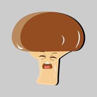 Mushroom cartoon character in various gestures, Set illustration mushroom mascot with various different expressions of cute emotion in comic style for graphic designer, vector illustration