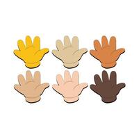 Hand with Fingers Splayed Gesture Icon. Raised hand emoji. Folded Hands sign, All skin tone gesture emoji vector